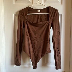 Brown Long Sleeve Bodysuit